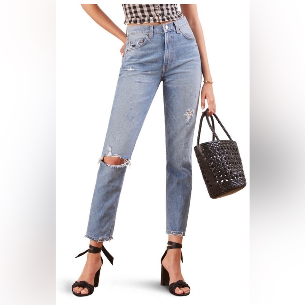 Reformation Julia High Cigarette Jean in Arches Wash Ankle length , size 27